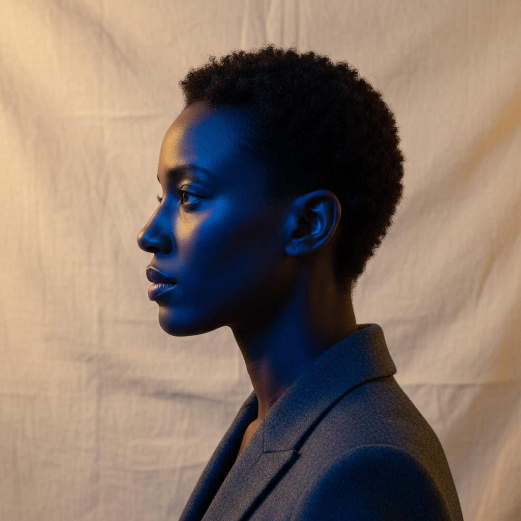 Original editorial portrait generated in Haloform
